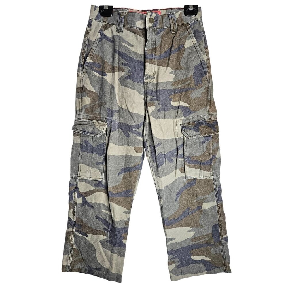 Mossissue: Mossimo Camo Cargo Drawstring Y2K Pants 28x24.5" Mens Made In Russia